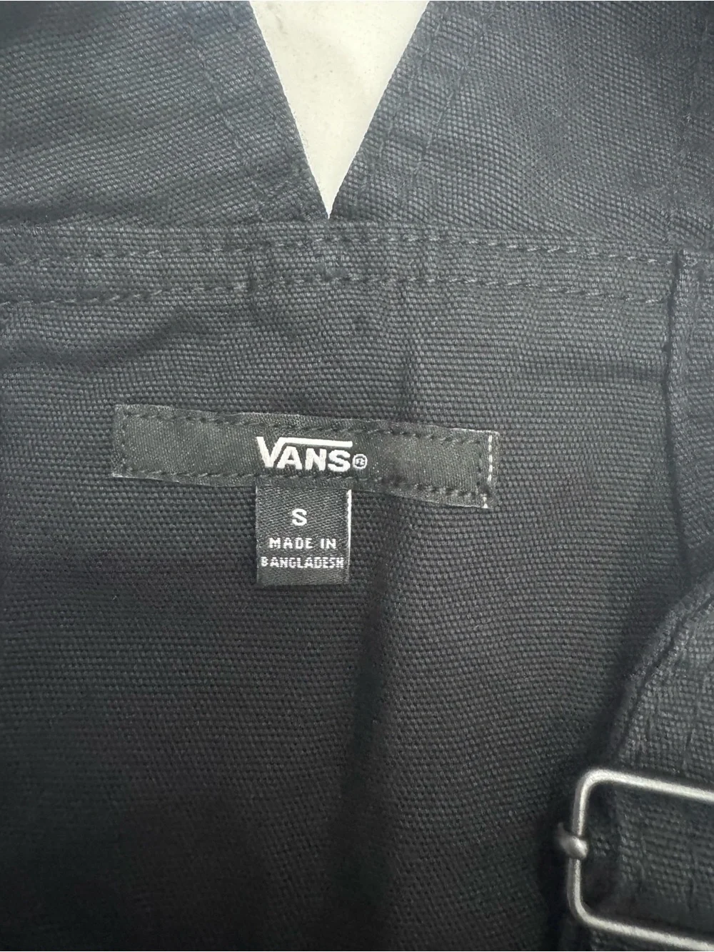 Vans Black Women's Denim Overalls with Front Bib Pocket - Picture 4 of 6